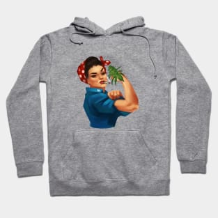 rosie the riveter weed Hoodie